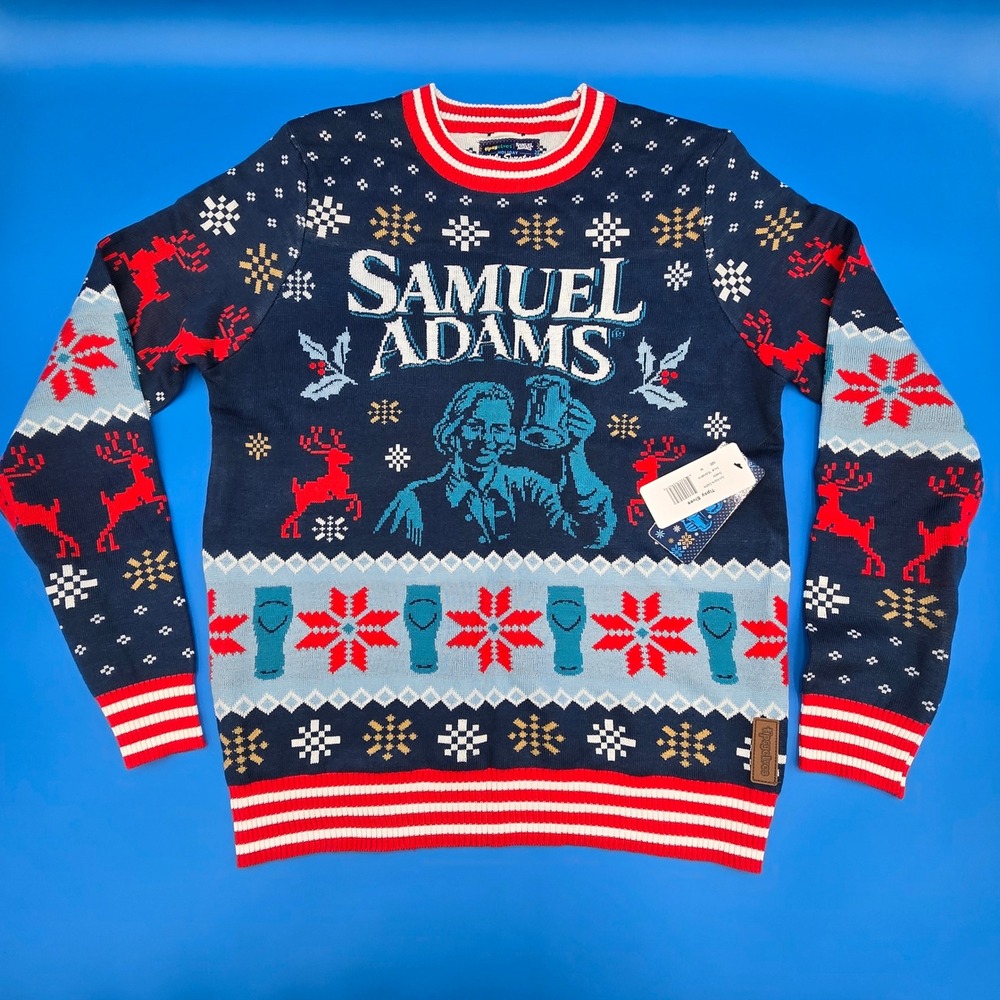 Tipsy Elves x Samuel Adams Beer Holiday‎ Ugly Christmas Sweater M Medium NWT